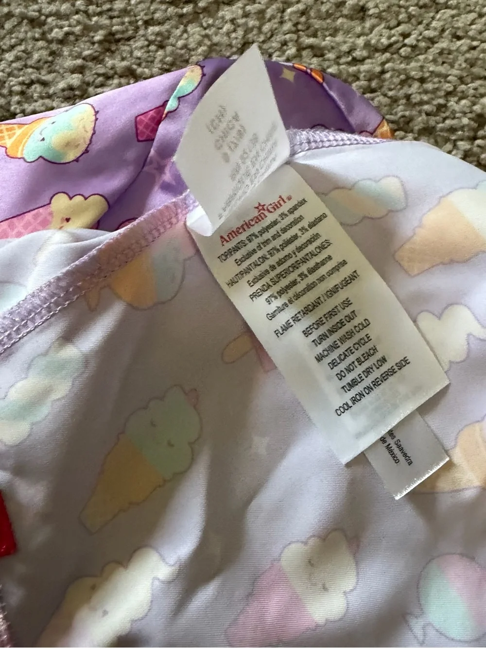 American GirlPurple Ice Cream Print Short Pajama Set - Kids